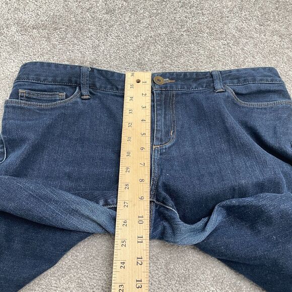 Eddie Bauer Curvy Bootcut Denim Jeans Womens 12 Blue Mid Rise Specially Dyed - Picture 9 of 15